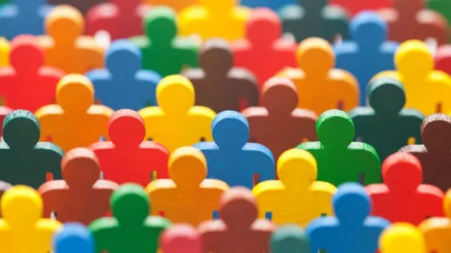 colorful painted group of people figures
